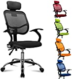 Femor Chaise Fauteuil Pivotante Bureau Chaise Ordinateur, Hauteur Réglable, Fauteuil en Maille, Siège Ergonomique, Oreiller Réglable, Support Central Réglable, la Capacité Maximale de 150 kg